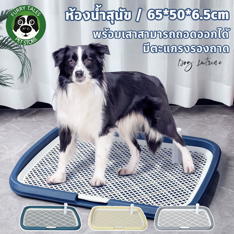 COD ห้องน้ำสุนัข ถาดรองฉี่สุนัข ถาดฉี่สุนัข 65*50*6.5cm แผ่นรองฉี่ มีตะแกรงรองถาด