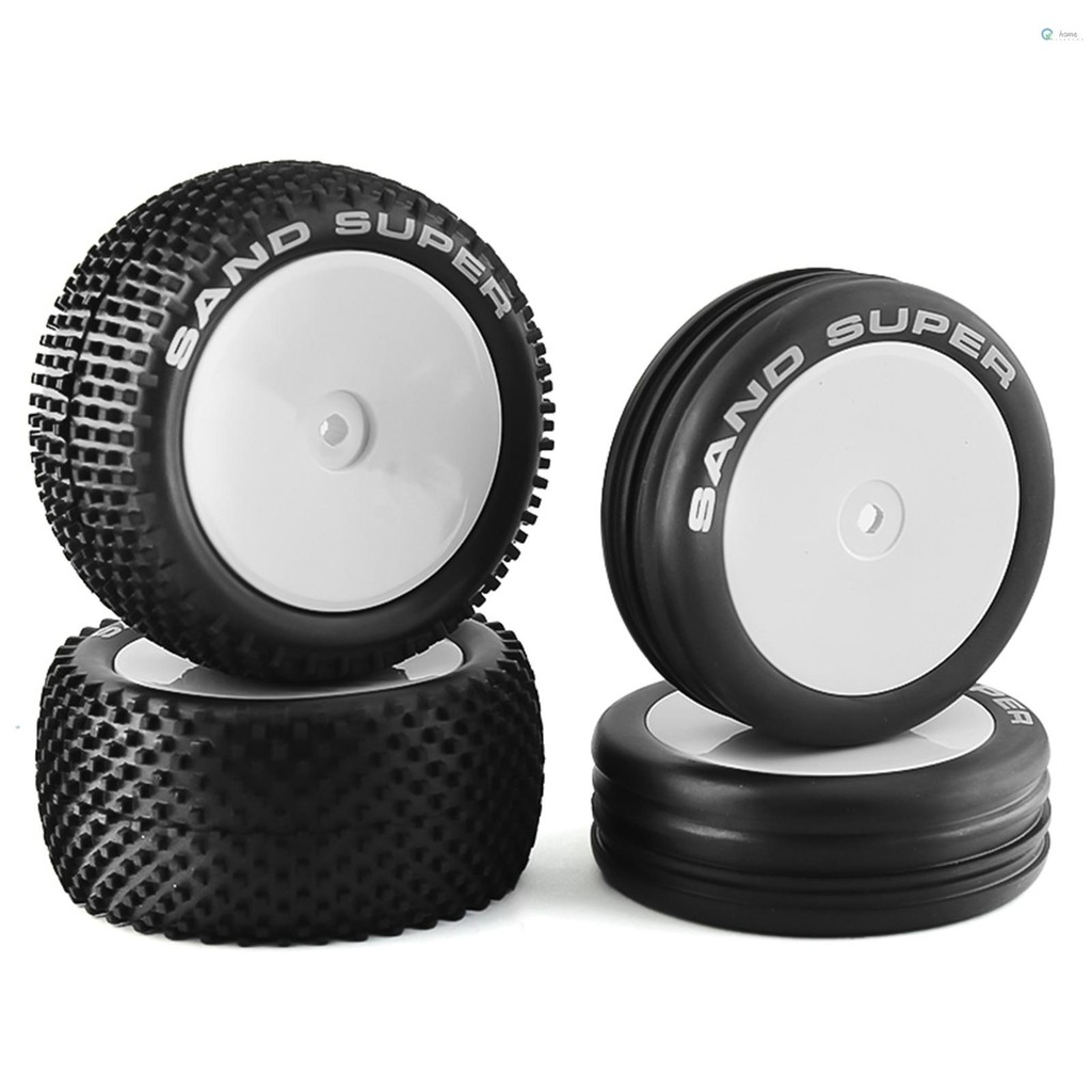 รีโมทคอนโทรล Off-Road รถสีขาว 82 & 87 มม.ยาง 4 ชิ้นสําหรับ XRAY XB2 Serpent SRX2 SRX4 Traxs Bandit T