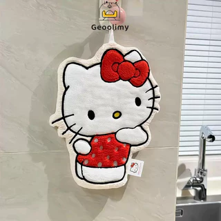 KT ผ้าเช็ดมือแมวการ์ตูนน่ารักผ้าขนหนูขนแกะปะการังเด็กดูดซับGeoolimy