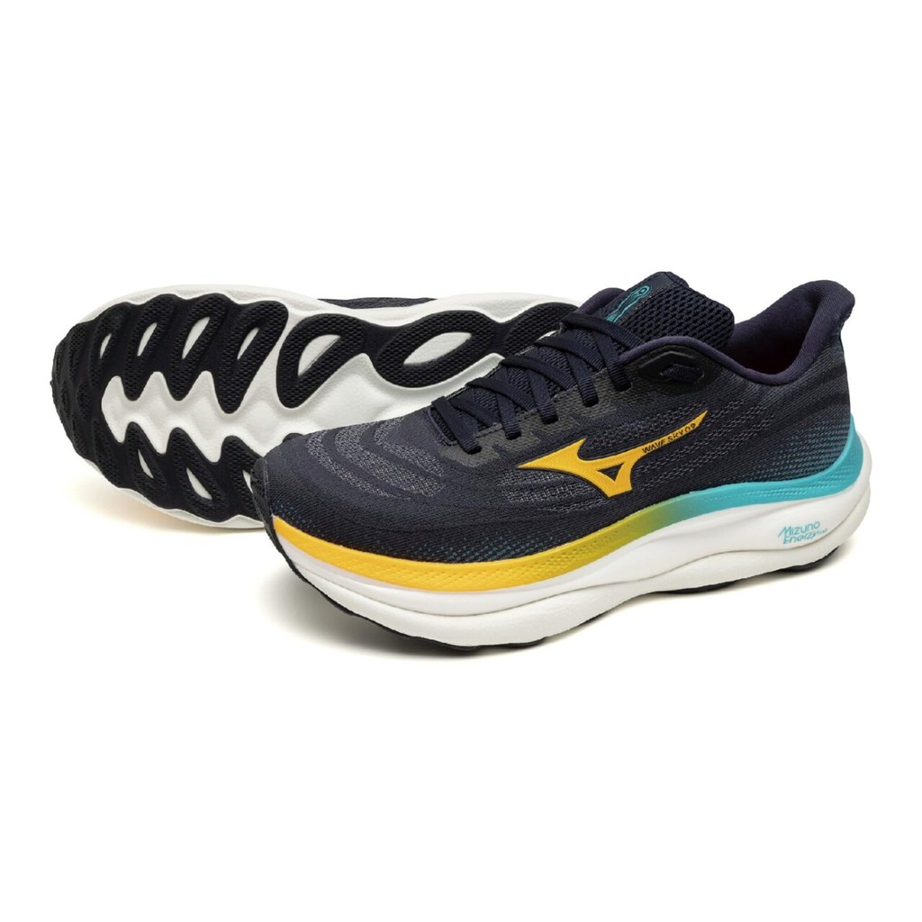 รองเท้าวิ่งผู้ชาย Mizuno Wave Sky 9 - Dark Navy/Yellow/Blue 2E 29.0 cm รองเท้าวิ่งผู้ชาย Mizuno Wave