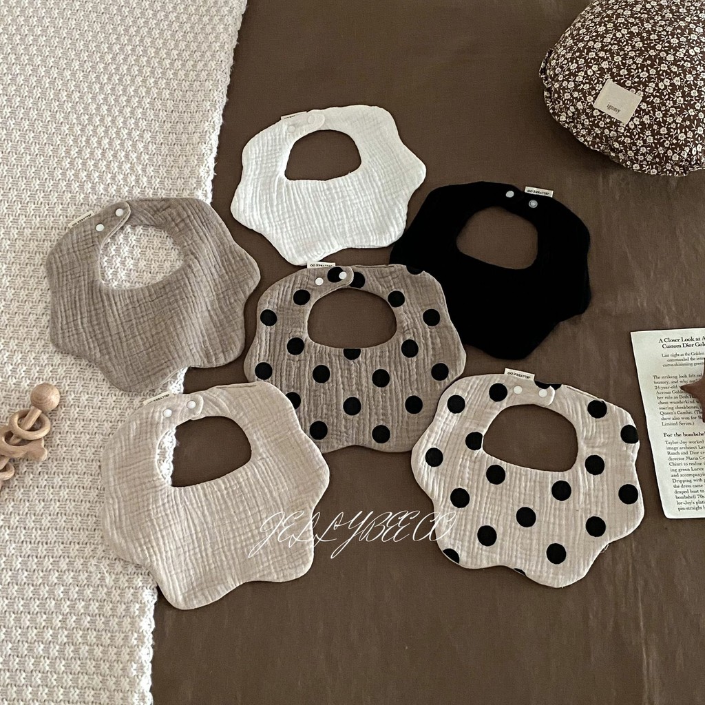 Baby Baby Petal Bib ผ้าเช็ดตัวน้ําลายทารกแรกเกิด Class A เส้นด้ายฝ้ายผ้ากันเปื้อนเด็ก