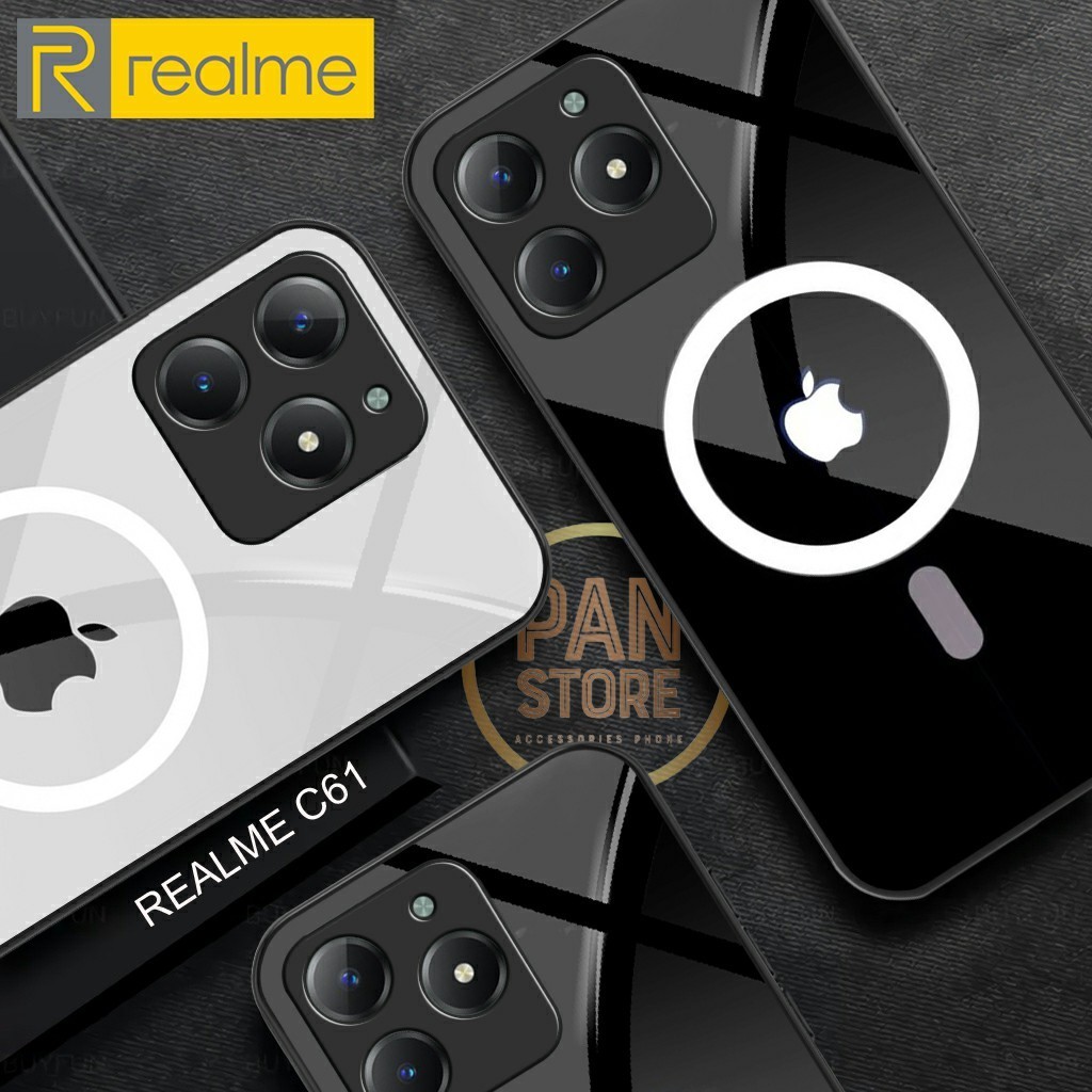 ล่าสุด 2024 Realme C61 Glossy Glass Softcase C61 เคสโทรศัพท์มือถือ - ตัวป้องกันโทรศัพท์มือถือ - เคสโ