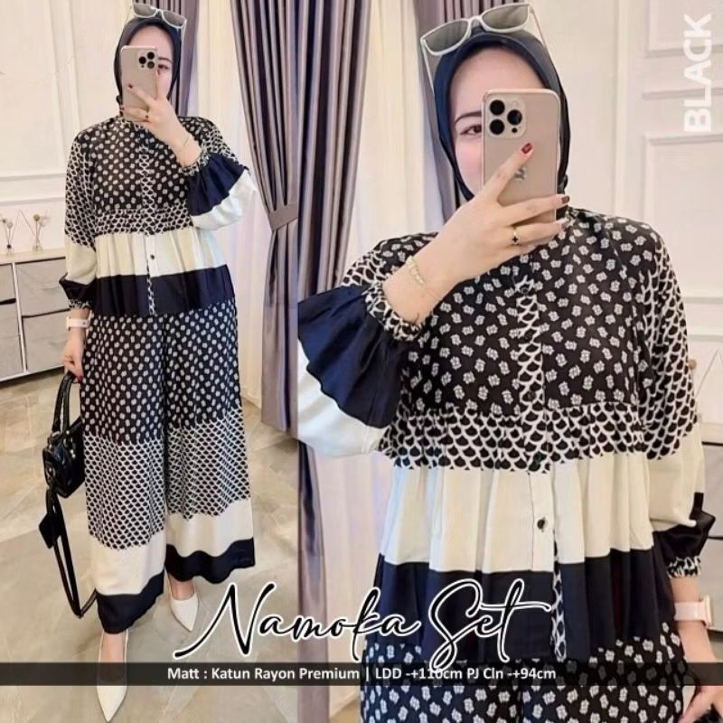 SERENITY NAMOKA SET RAYON LD 110 - 120 CULOT PANTS // RAYON SET // ONE SET NAMOKA // POLKADOT SET //