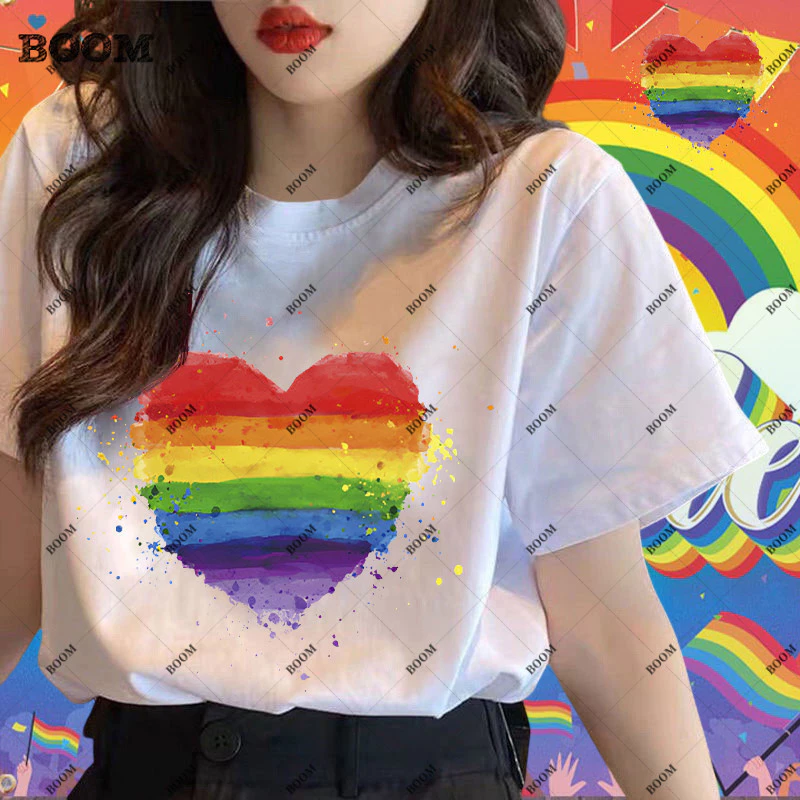 COD✅ (ส่งจากกรุงเทพ)BOOM Shop เสื้อสายรุ้ง Pride Month Rainbow T ผ้า ใส่สบาย ไม่หด ไม่ย้
