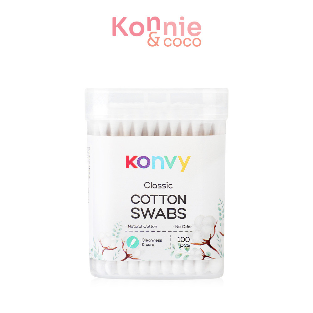 Konvy Cotton Swabs Classic 100pcs สำลีแบบก้าน 100ชิ้น.