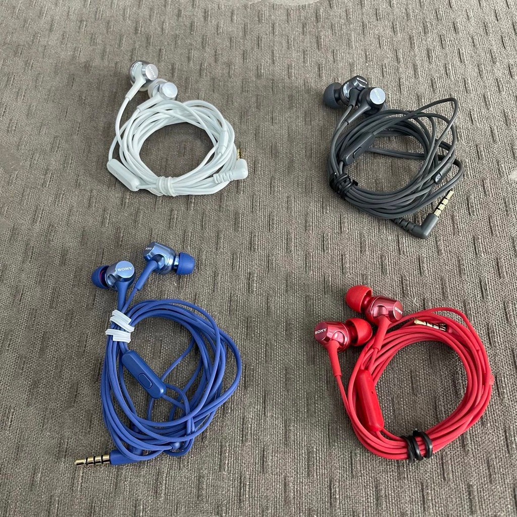 หูฟัง Sony MDR-EX255AP แบบมีสายในหูพร้อมไมโครโฟน หูฟังเบสหนัก