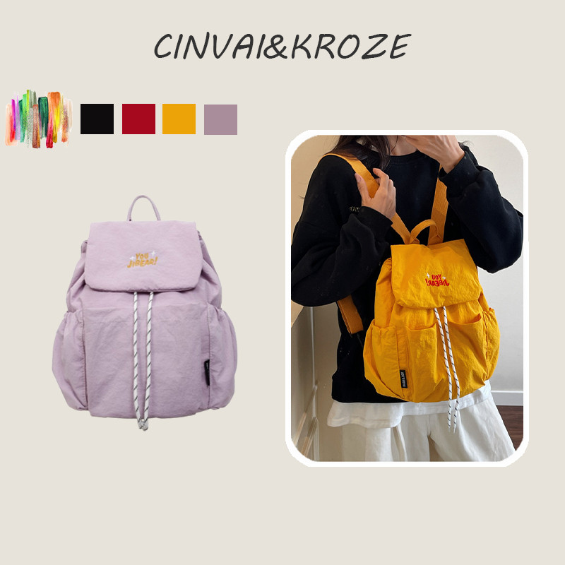 CINVAI&KROZE  กระเป๋าเป้สะพายหลังไนลอนน้ำหนักเบา สำหรับการเดินทาง ออกแบบเรียบง่าย พร้อมใช้งานได้หลากหลายโอกาส