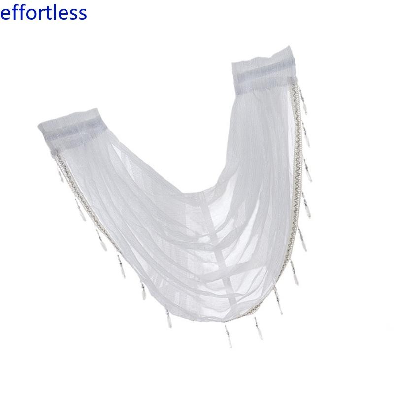 EL Elegant Laces น้ําตกหน้าต่าง Valance ลูกปัดพู่ลูกปัดปัก Valance