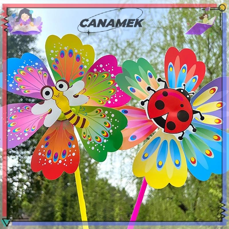 [technicolor] 1 ชิ้นการ์ตูนดอกไม้รูปแมลงมือถือ Windmill ตกแต่งบ้านสวน Wind Spinner Whirligig Yard Decor กลางแจ้งเด็กใหม่สต็อก