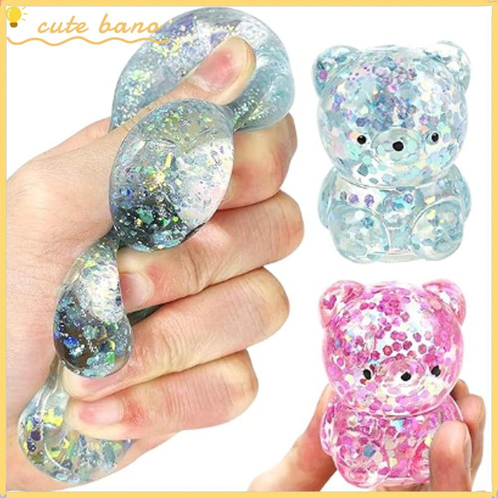 BANO Bear Squishy Fidget ของเล่น, Gummy Bear Soft Sugar Stress Ball Sensory ของเล่น,ร้อนตลกน่ารัก Sq