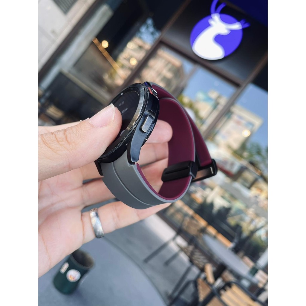 Kake Two-Color เหมาะสําหรับ Samsung Watch Galaxy Watch7 Strap 6c Magnetic Buckle 4classic Silicone 5