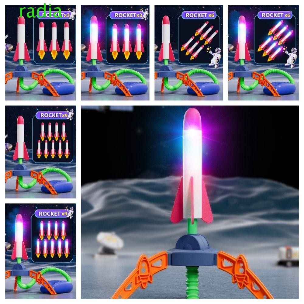 RADIANTZAP Stomp Rocket Toy, โฟมพลาสติก Rocket Launcher, สนุกปั๊มเท้า Luminous Pressed Kids