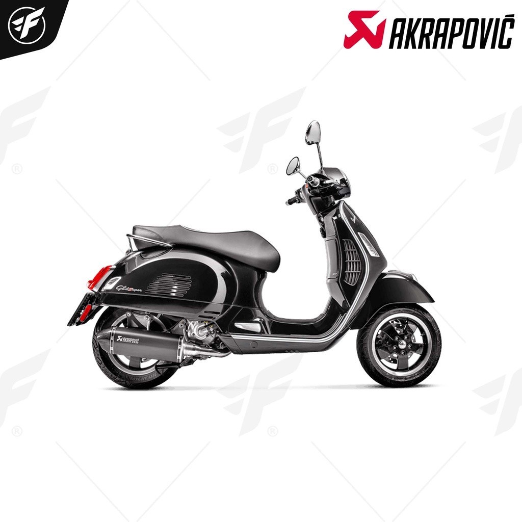 ท่อสูตร/ท่อแต่ง/ท่อไอเสีย Akrapovic Slip on Black new shape : for Vespa GTS/GTV300HPE/250