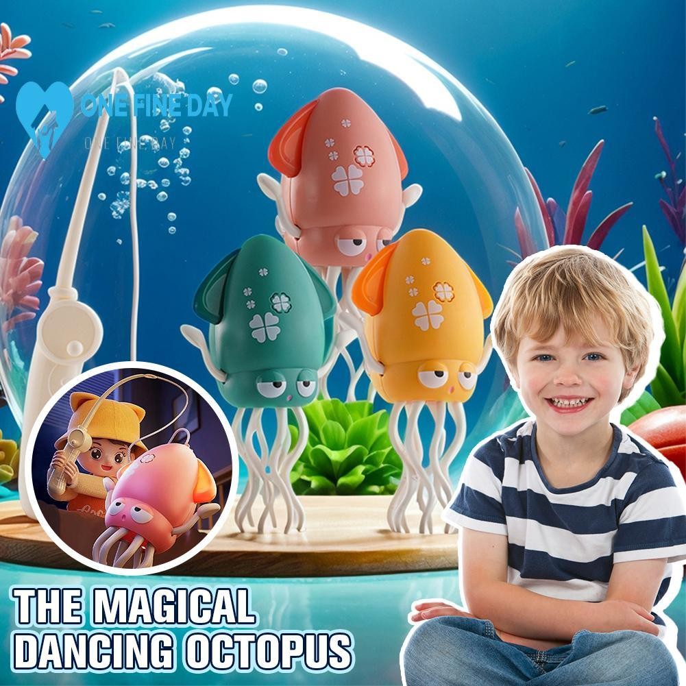 เต้นรําปลาหมึกยักษ์ของเล่นไฟฟ้า Wiggly เบ็ดตกปลาของเล่นเดินตลกสําหรับเด็กทารก W0s8