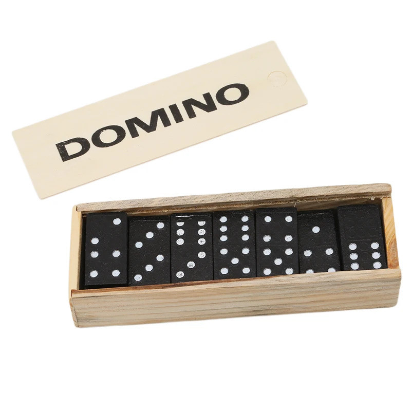 [NEW] 28 ชิ้นไม้ Domino บล็อกชุด Domino เกมกระดานท่องเที่ยวตลกตารางเกม Domino ของเล่นเด็กเด็กของเล่น