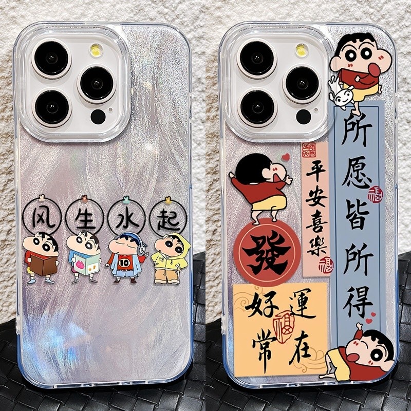 เคส สำหรับ OPPO Reno 16F 16 15F 14F 13F 12F 11F 14 12 13 15 11 F 10 Pro max Plus 8T 7Z 8Z 7 8 Pro Luxury Premium น่ารัก Rich Shinchan ซิลิโคนนุ่มเคสโทรศัพท์