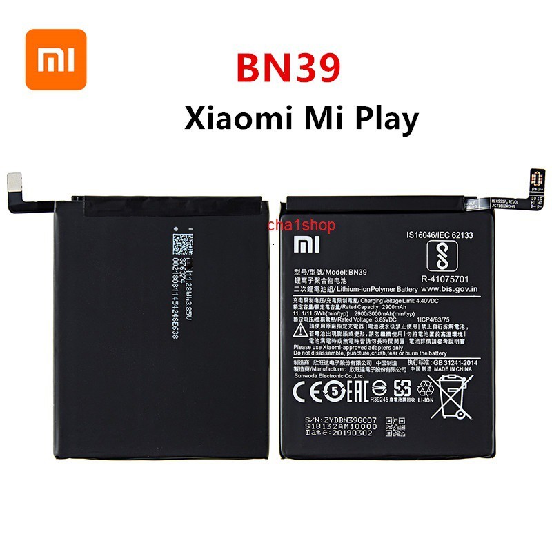BN39แบตเตอรี่ 3000mAhสำหรับXiaomi Mi Play BN39 โทรศัพท์คุณภาพสูงเปลี่ยนแบตเตอรี่