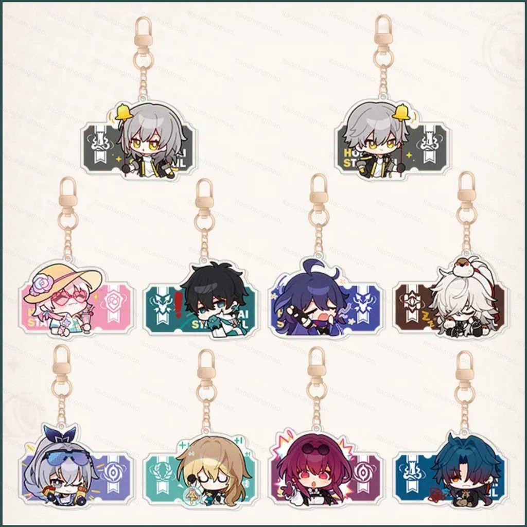 Honkai: Star Rail พวงกุญแจอะนิเมะพวงกุญแจอะคริลิคน่ารักกระเป๋าจี้การ์ตูน Kafka Serval Dan Heng พวงกุ