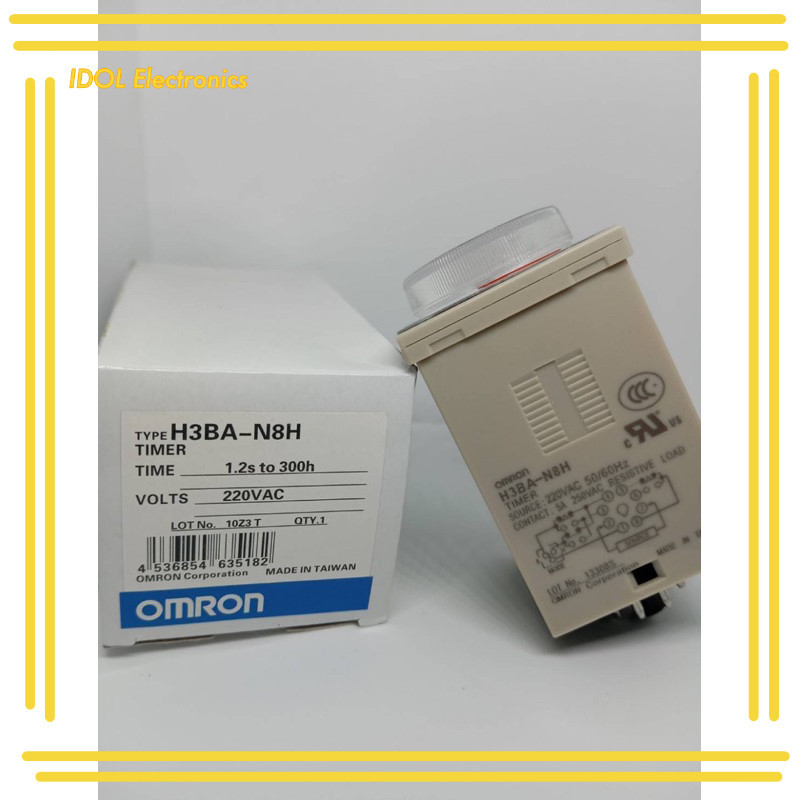 ราคาถูก! H3BA-N8H 1.2s to 300h 24VDC/AC  110VAC 220VAC POWER ON DELAY TIMER พร้อมซ๊อกเก็ต 8ขา พร้อมส
