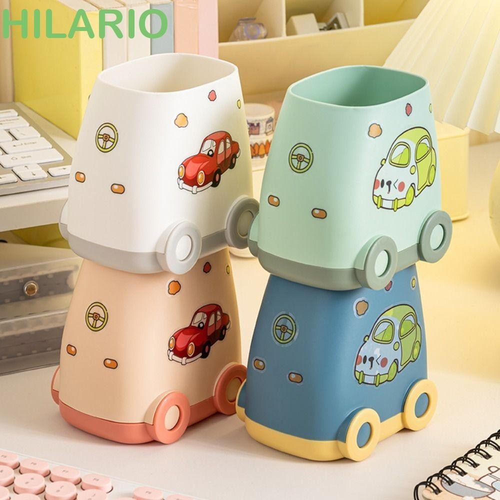 Hilario ที่ใส่ปากการูปรถ, กล่องดินสอมัลติฟังก์ชั่นความจุขนาดใหญ่, การ์ตูนน่ารัก DIY กล่องเก็บของตั้งโต๊ะน่ารักโรงเรียน