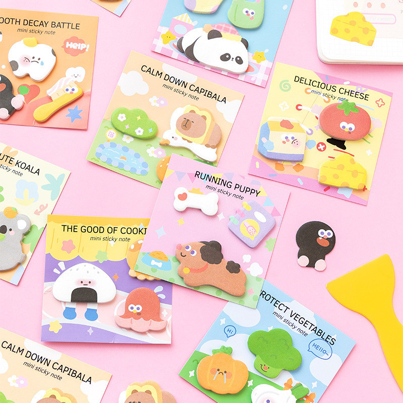90 ชิ้น/แพ็คเกาหลีน่ารัก Sticky Notes การ์ตูน Sticky Notes สัตว์รูปร่าง Markers ธง Self-Stick Memo Pads นักเรียน Home Office Roommates ของขวัญ Tab Supplies