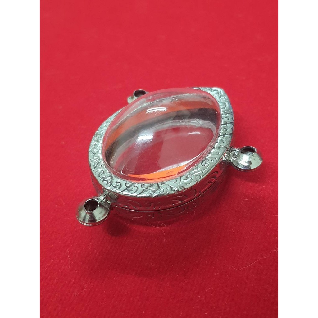 ตลับพระ/กรอบพระสเตนเลสหน้าลายไทย สำหรับใส่เบี้ยแก้ (3 หู ทรงหยดน้ำ) ราคา ถูกที่สุด ดีลบีเคเค แกลเลอรีภาพที่ 2