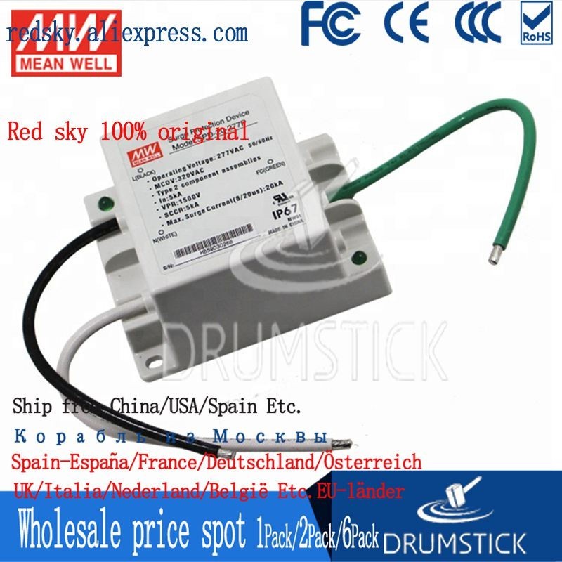 ☆transmit MEAN WELL Taiwan SPD-20-240P 277P 20KA LED driver lightning surge protector switching powe