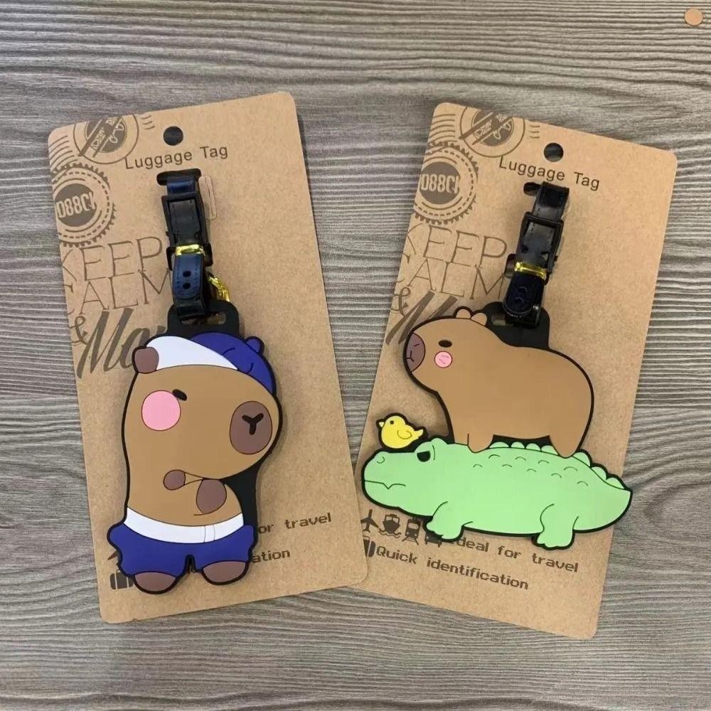 Sparkleflow Capybara แท็กกระเป๋าเดินทาง, Boarding Pass Baggage ชื่อแท็ก Capibara เครื่องบินแท็กกระเป๋าเดินทาง, บัตรข้อมูลป้ายที่อยู่เครื่องบิน Check-in Kapibara Boarding Pass Tag