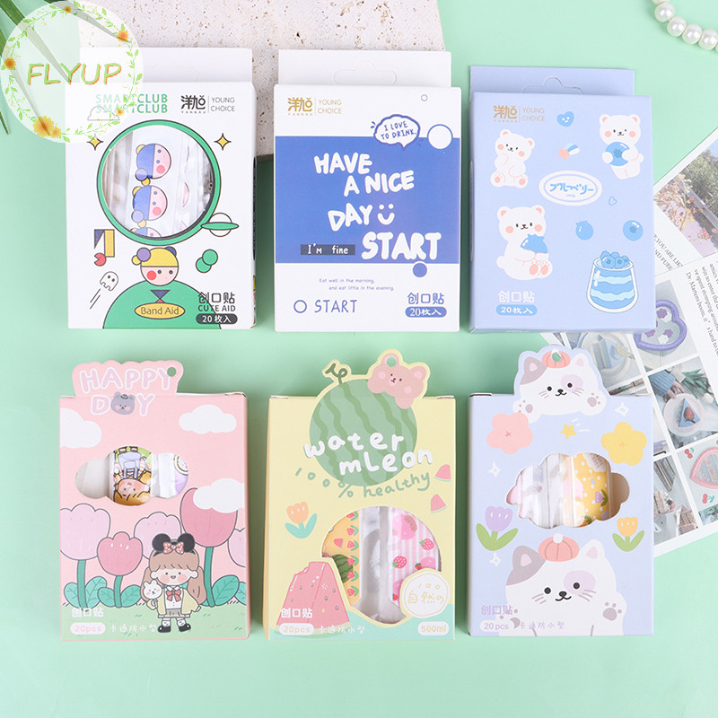 FLYUP 20 ชิ้น/กล่องกันน้ํา Band Aid Wound Plaster First Aid ชุดฉุกเฉินสําหรับเด็ก VN