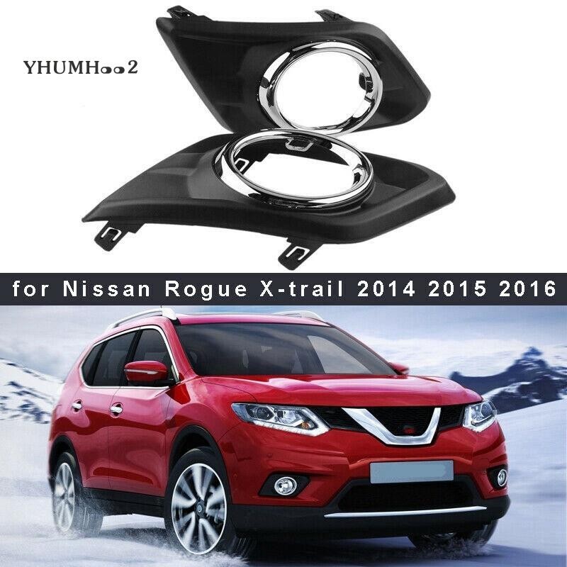 [yhumh002]ชุดครอบไฟตัดหมอก 2x สําหรับ Nissan X-Trail Rouge 2014 2015 2016 LH + RH โคมไฟด้านหน้า Trim Bezels