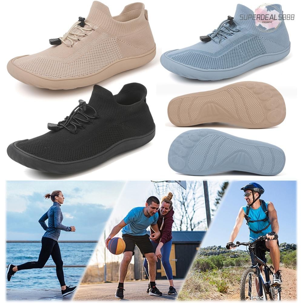 Wide Toe Box Walking Shoes Slip On Barefoot Sneakers Running Shoes for Men Women [SuperDeals888.th]