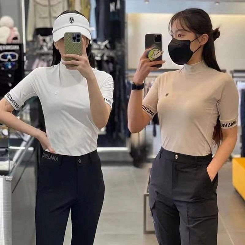กอล์ฟเกาหลีเสื้อแฟชั่นผู้หญิงเข้ารูปกีฬาแขนสั้นยืดดูผอม - รูปที่ 6