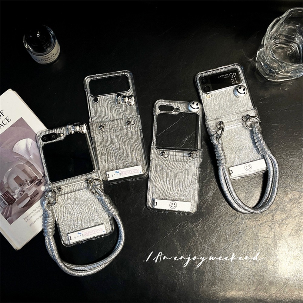 ปลอกคู่กันกระแทกสําหรับ Samsung Galaxy Z Flip 6 5 4 3 การออกแบบการ์ตูนคลาสสิก Zflip3 Flip4 Flip5 Flip6 พร้อมวงเล็บเคสโทรศัพท์