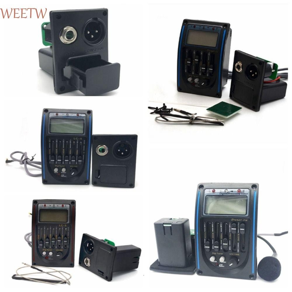 Weow Band Acoustic Guitar Preamp, LC-5/4 5 Band Guitar Tuner System, Preamp EQ Equalizer EQ Preamp V