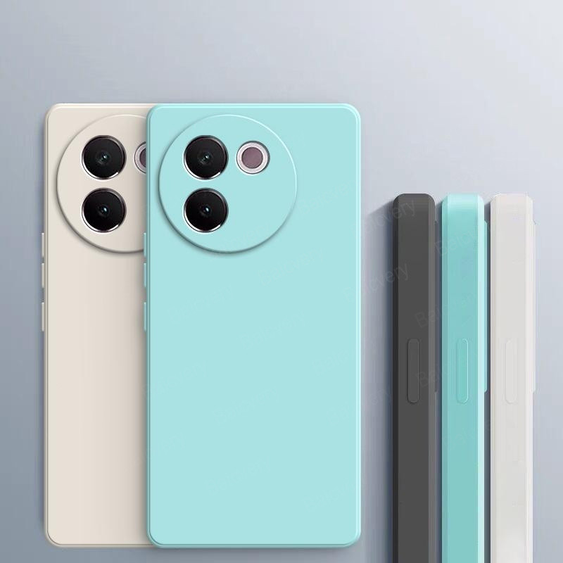 Vivo V30E 5G เคสโทรศัพท์สีสันสดใส Matte Soft เคสซิลิโคนเหลวฝาหลัง