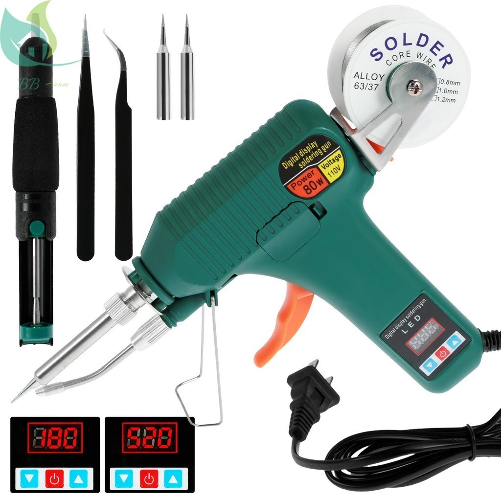 ชุดหัวแร้งบัดกรี 80W 180-520℃ ปรับอุณหภูมิได้แบบมีสาย Solder Iron เครื่องมือเชื่อมไฟฟ้าความร้อนภายใน SHOPQJC1120