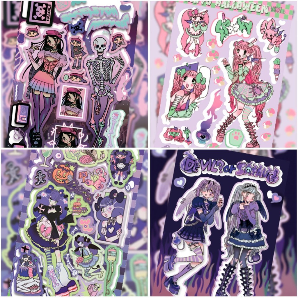 Out of Print domi Stickers Halloween Series Korean Ping Alternative Character Stickers Phone Case ip