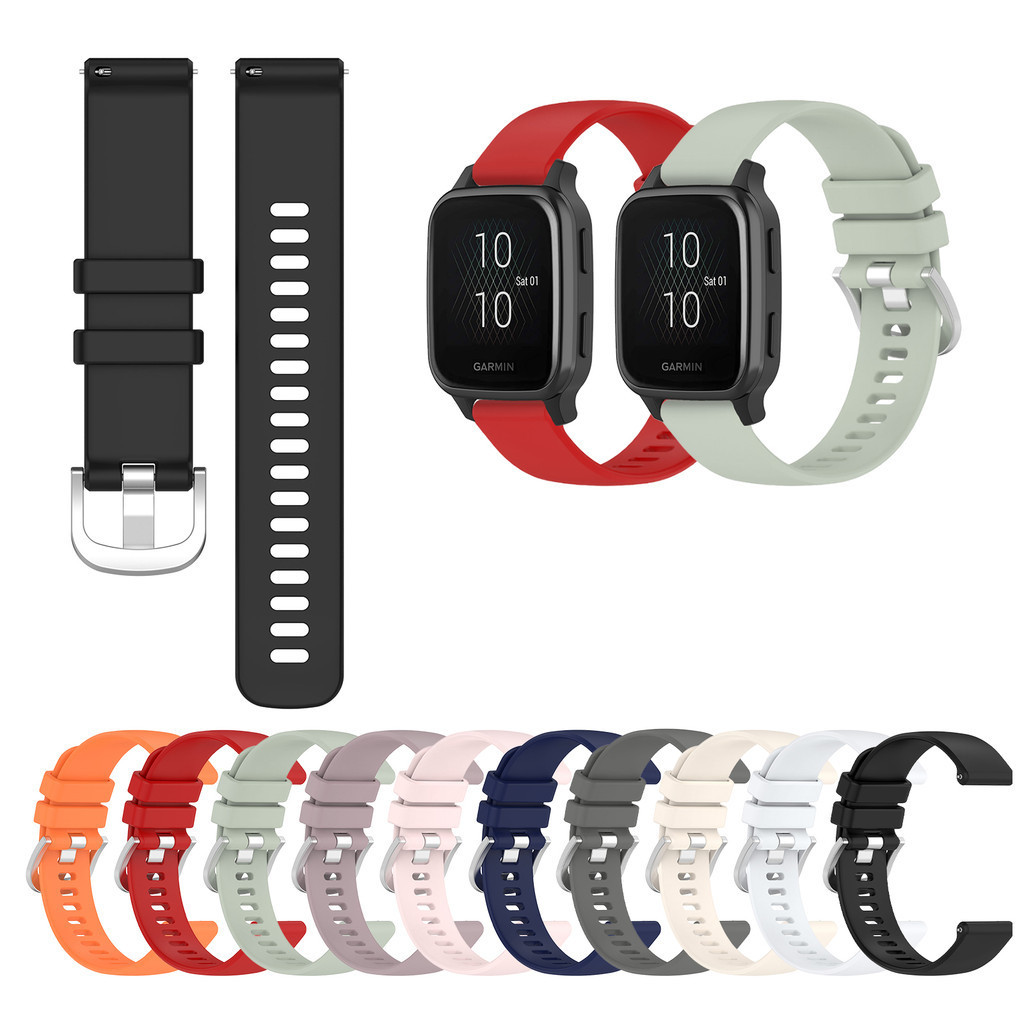 สายซิลิโคนสําหรับ Garmin Venu Sq 2 /venu2 plus Vivoactive 3 5 เพลงองค์ประกอบ Simple Solid สีลูกกวาดสมาร์ทนาฬิกาแฟชั่นสายรัดข้อมือ