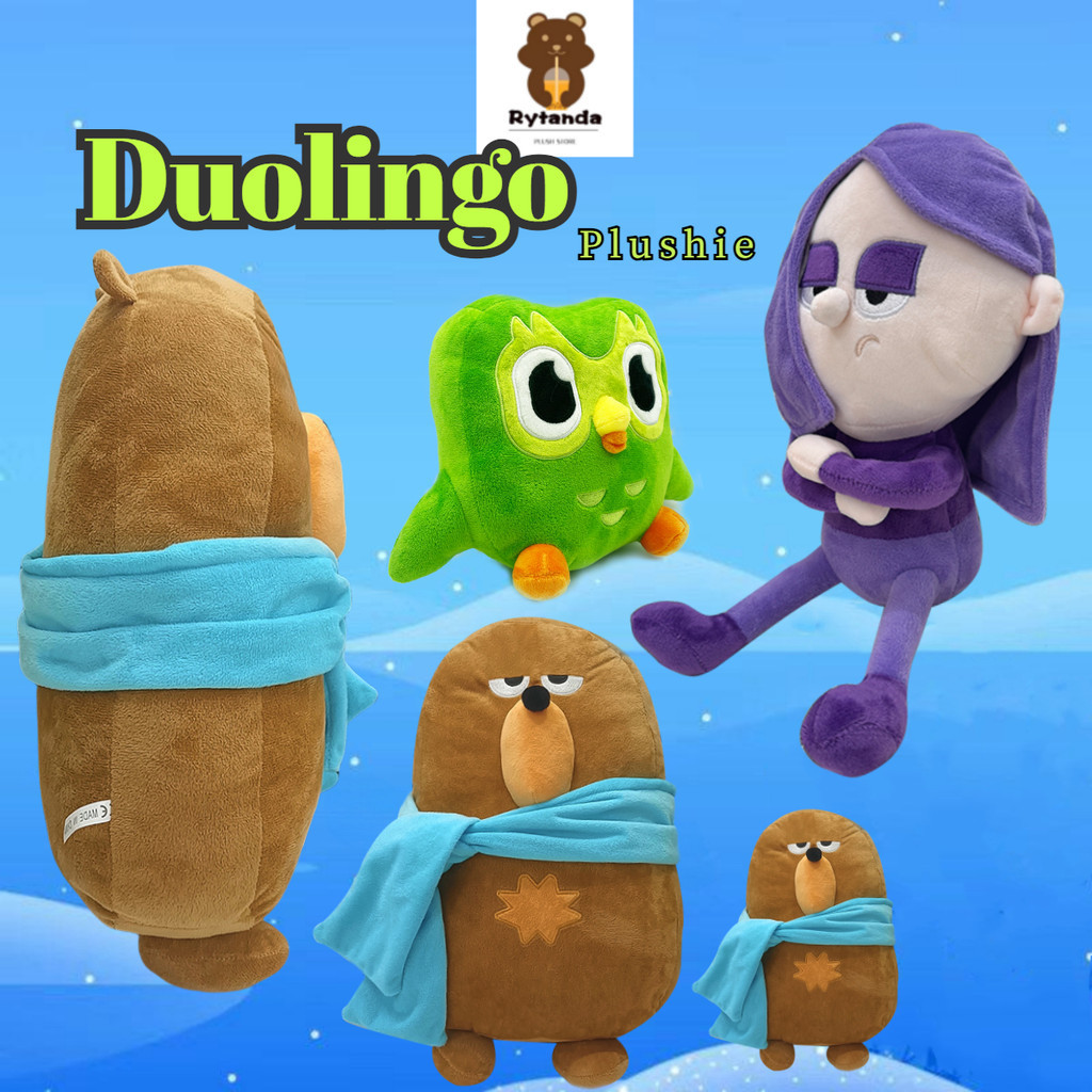 Duolingo Plush Toy Fostav Lily ตุ๊กตานกฮูกสีเขียว หมอนการ์ตูน ของขวัญวันเกิด/คริสต์มาสสําหรับเด็ก
