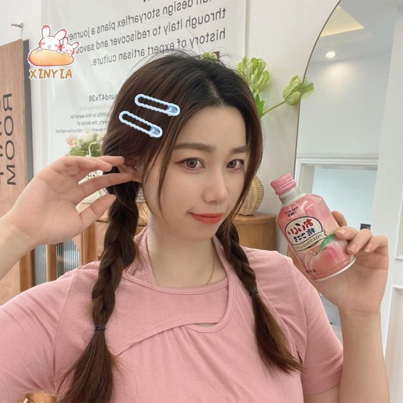 Wongingingr-candy Colored Hair Clip 2 ชิ้นชุดเดิมกว้างขอบ Bangs Clip Wavy Duckbill ClipsXINYIA.TH - รูปที่ 4