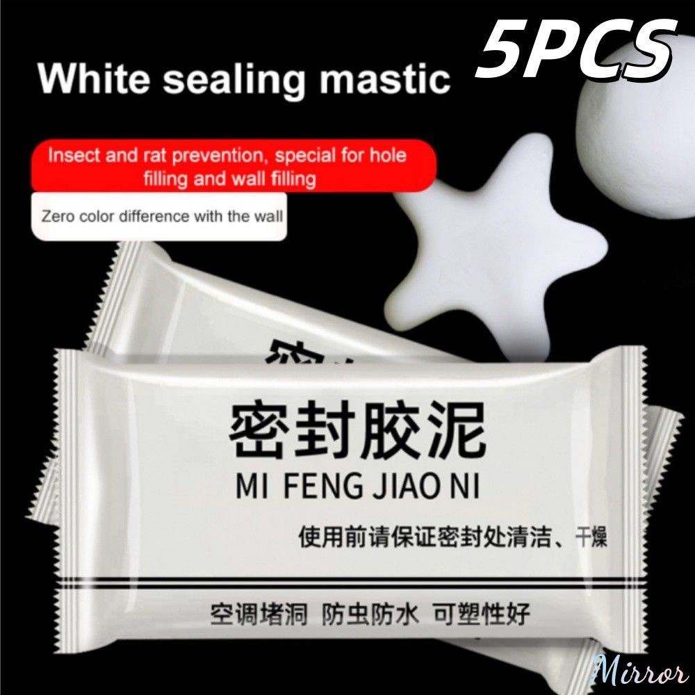 1/5 ชิ้นซีล Mastic ท่อกันน้ำซีลซ่อมซีลดินเหนียวสีขาว Moldable ซิลิโคน Puttys ผนังรูซ่อมท่อเครื่องปรับอากาศรูเสียบกาว M