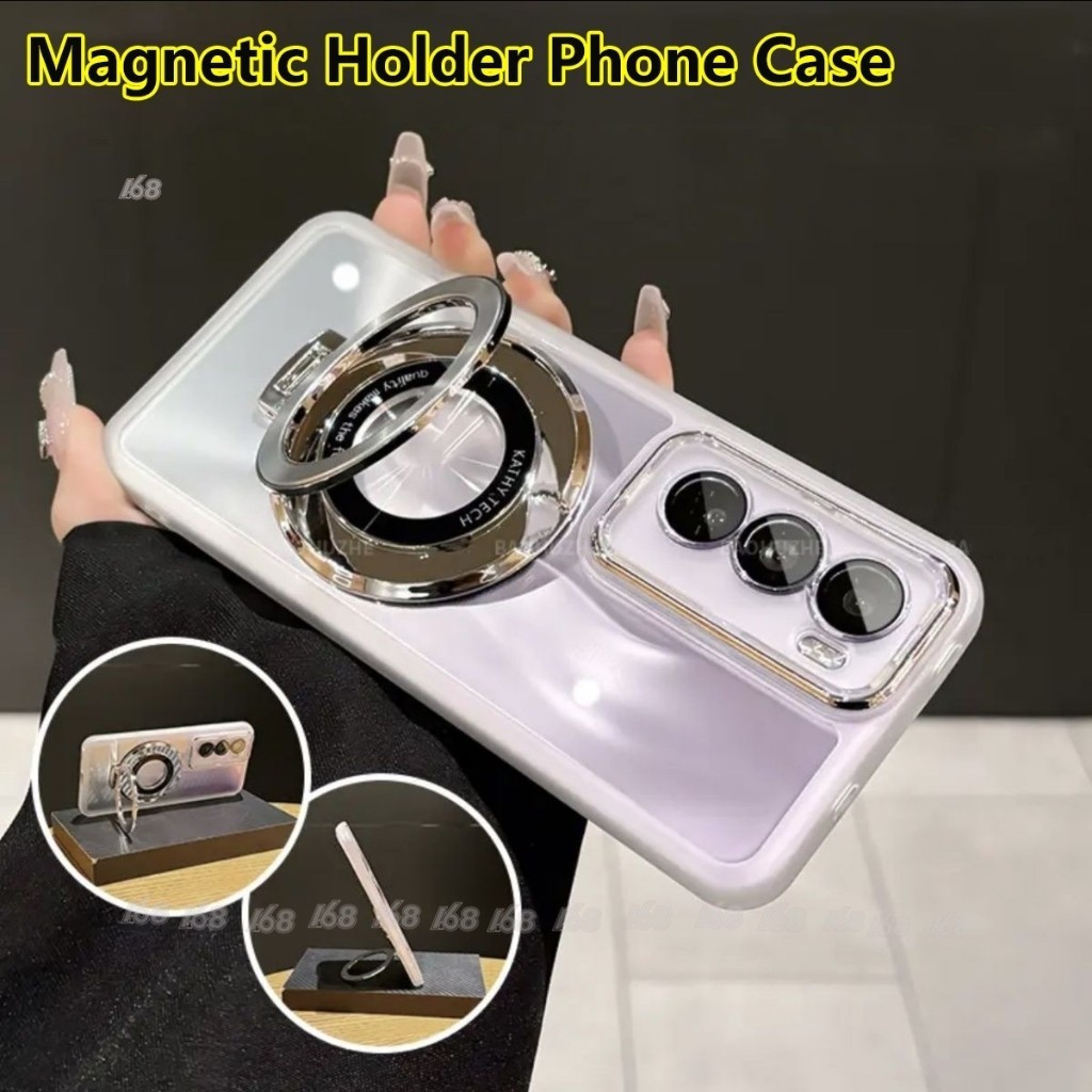 เคส OPPO Reno 12 Reno11F Reno11 Reno10 5G เคส OPPO Reno 12 11 8T 8Z 7Z 8 10 Pro 5G เคส โทรศัพท์มือถือเจลลี่นิ่ม แบบใส กันกระแทก พร้อมแหวนขาตั้งแม่เหล็ก สําหรับ