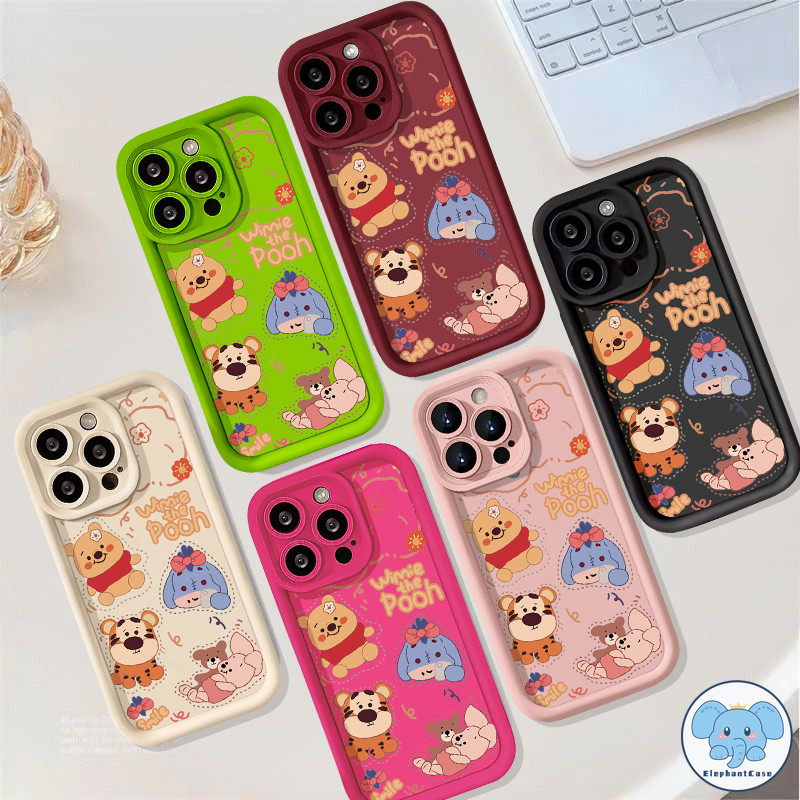 ลูกหมูเสือหมี Pooh หมี ที่มีแก้มสำหรับ VIVO Y16 Y12 Y15 Y21s Y21 Y91 Y02 Y36 Y17s Y15s Y27 Y22 Y33s Y20 Y12s Y100i Y12i
