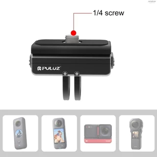 Puluz PU965B Magnetic Quick Release Mount สําหรับกล้องกีฬาอะแดปเตอร์แม่เหล็กอลูมิเนียมสําหรับ Insta360 Ace/ Ace Pro แม่เหล็กดูดอย่างรวดเร็วถอดฐาน