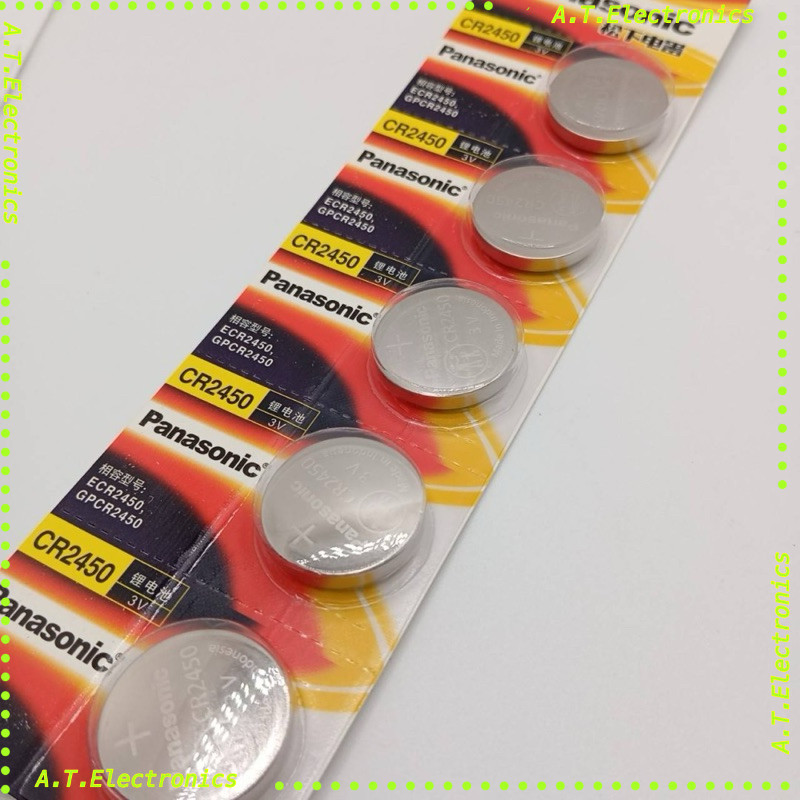 พร้อมส่ง! CR2450 ราคาต่อชิ้น ถ่านกระดุมลิเทียมpanasonicสำหรับใส่รีโมทรถยนต์และมอเตอร์ไซ CR2450