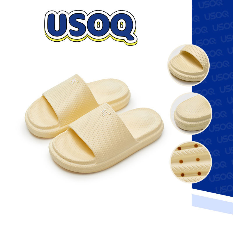 Usoq รองเท้าแตะต้านเชื้อแบคทีเรียผู้หญิงในร่มห้องน้ําลื่นป้องกันกลิ่น mute soft sole man