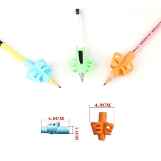 GeeToy 3 ชิ้น/ชุด ที่ใส่ดินสอซิลิโคนนิ่มสำหรับจับปากกา อุปกรณ์ช่วยฝึกการเขียน ปากกาจับของเล่นเพื่อการศึกษาสำหรับของขวัญเด็ก