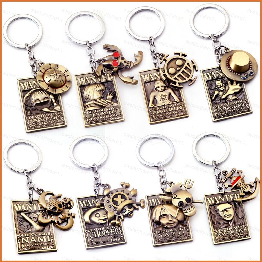 Jason อะนิเมะ ONE PIECE Wanted พวงกุญแจ Luffy Sanji Zoro Nami พวงกุญแจโลหะกระเป๋าจี้ Key Chain GIfts