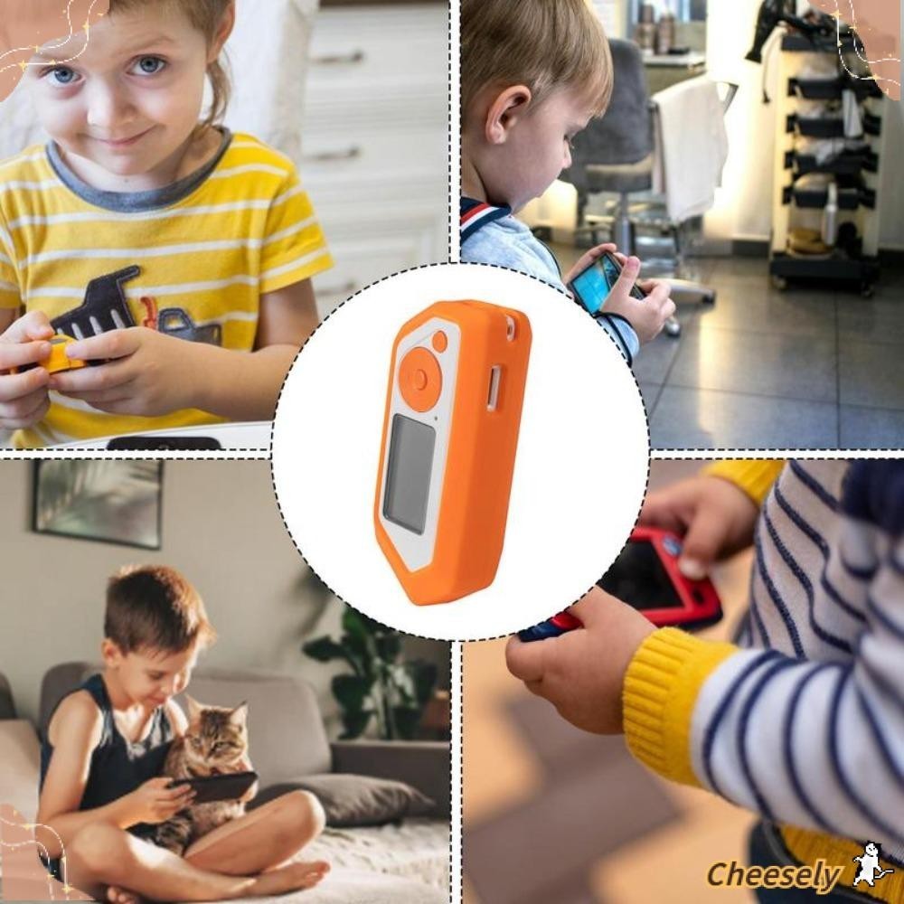 Cheesely สําหรับ Flipper Zero ป้องกัน, เครื่องมือมัลติฟังก์ชั่นสีขาว/สีส้มเกมคอนโซลฝาครอบป้องกัน, Widget ซิลิโคนเกมอุปกรณ์เสริมสําหรับ Flipper Zero เด็ก