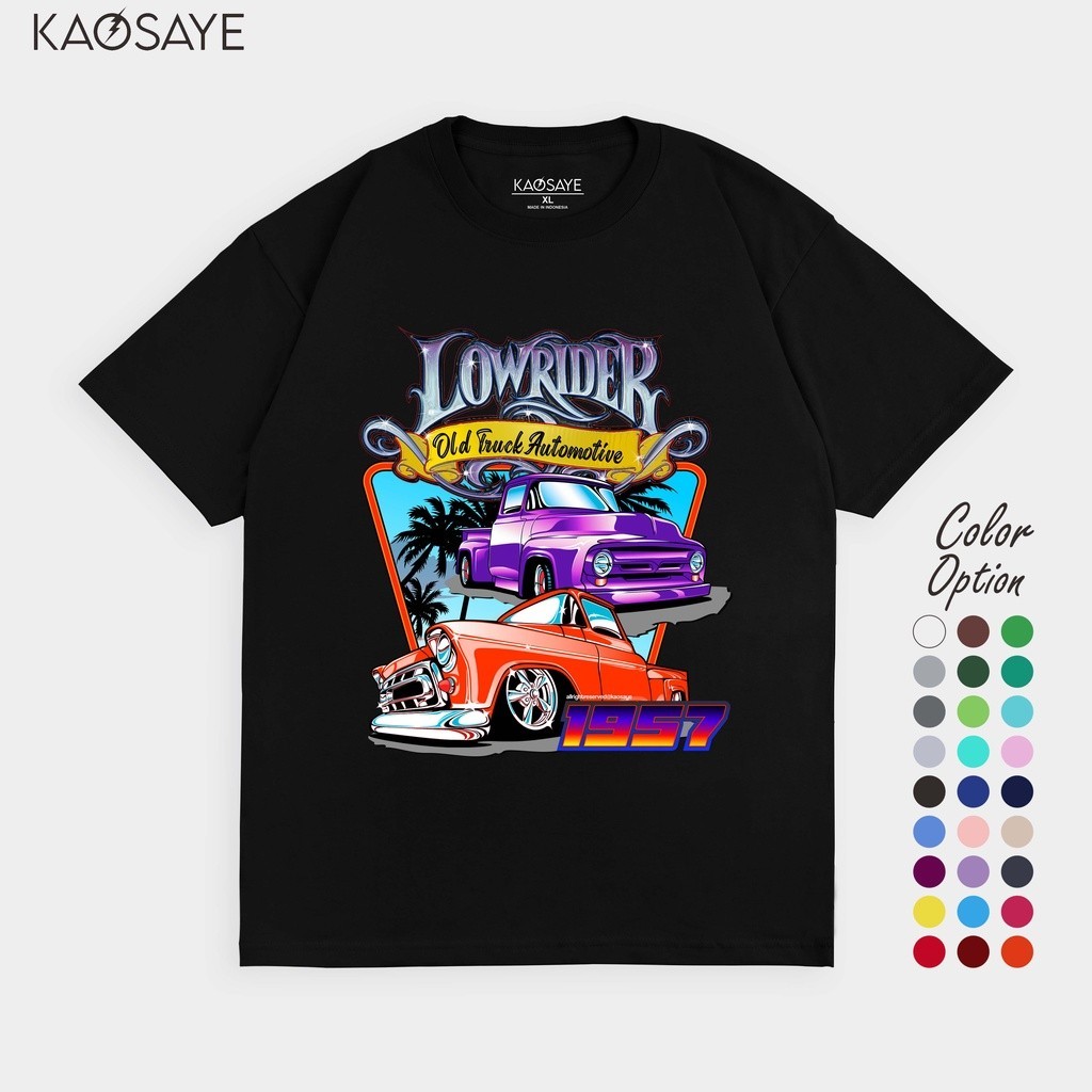 KAOSAYE - Lowrider T-shirt (Pria & Wanita) T-Shirt แฟชั่นเรียบง่ายแบรนด์ท้องถิ่นพิมพ์แขนสั้นสะดวกสบา